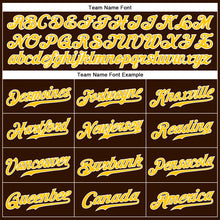 Load image into Gallery viewer, Custom Brown Gold-White Authentic Sleeveless Baseball Jersey
