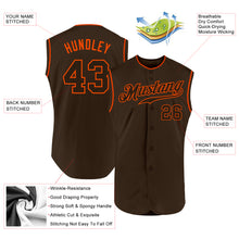 Load image into Gallery viewer, Custom Brown Brown-Orange Authentic Sleeveless Baseball Jersey