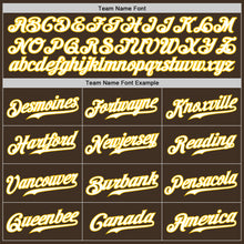 Load image into Gallery viewer, Custom Brown White-Gold Authentic Baseball Jersey