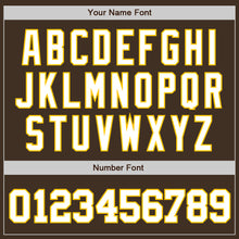 Load image into Gallery viewer, Custom Brown White-Gold Authentic Baseball Jersey