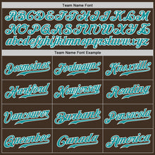 Load image into Gallery viewer, Custom Brown Teal-White Authentic Baseball Jersey