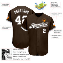 Load image into Gallery viewer, Custom Brown White-Gray Authentic Baseball Jersey