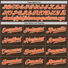 Load image into Gallery viewer, Custom Brown Orange-White Authentic Baseball Jersey