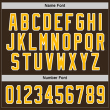 Load image into Gallery viewer, Custom Brown Gold-White Hockey Jersey