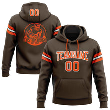 Load image into Gallery viewer, Custom Stitched Brown Orange-White Football Pullover Sweatshirt Hoodie