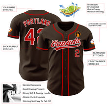 Load image into Gallery viewer, Custom Brown Red-White Authentic Baseball Jersey