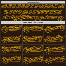 Load image into Gallery viewer, Custom Brown Brown-Gold Authentic Baseball Jersey
