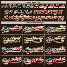 Load image into Gallery viewer, Custom Brown Vintage USA Flag-Cream Authentic Baseball Jersey