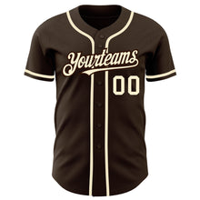 Load image into Gallery viewer, Custom Brown Cream Authentic Baseball Jersey
