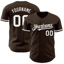 Load image into Gallery viewer, Custom Brown White Authentic Baseball Jersey