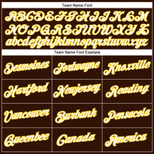 Load image into Gallery viewer, Custom Brown White-Yellow Performance T-Shirt