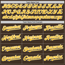 Load image into Gallery viewer, Custom Brown Gold-White Authentic Baseball Jersey