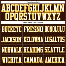 Load image into Gallery viewer, Custom Brown White-Gold Mesh Authentic Football Jersey