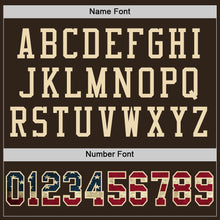 Load image into Gallery viewer, Custom Brown Vintage USA Flag-City Cream Mesh Authentic Football Jersey