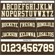 Load image into Gallery viewer, Custom Stitched Brown White-Old Gold Football Pullover Sweatshirt Hoodie