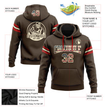 Load image into Gallery viewer, Custom Stitched Brown Vintage USA Flag Cream-Red Football Pullover Sweatshirt Hoodie