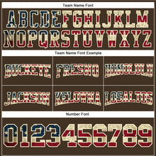 Load image into Gallery viewer, Custom Stitched Brown Vintage USA Flag Cream-Red Football Pullover Sweatshirt Hoodie