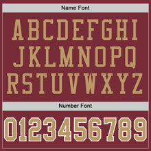 Load image into Gallery viewer, Custom Burgundy Old Gold-White Mesh Authentic Throwback Football Jersey