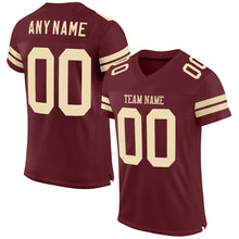 Load image into Gallery viewer, Custom Burgundy Cream Mesh Authentic Football Jersey