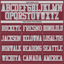 Load image into Gallery viewer, Custom Burgundy Gray-White Mesh Authentic Football Jersey
