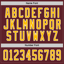 Load image into Gallery viewer, Custom Burgundy Gold-White Hockey Jersey