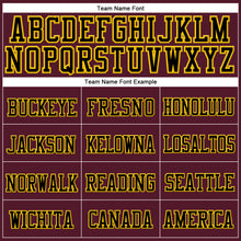 Load image into Gallery viewer, Custom Burgundy Black-Gold Stitched Cuffed Knit Hat