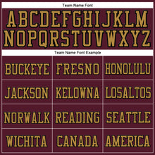 Load image into Gallery viewer, Custom Burgundy Old Gold-Black Stitched Cuffed Knit Hat