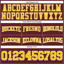 Load image into Gallery viewer, Custom Stitched Burgundy Gold-White Football Pullover Sweatshirt Hoodie