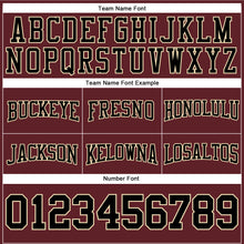 Load image into Gallery viewer, Custom Stitched Burgundy Black-Cream Football Pullover Sweatshirt Hoodie