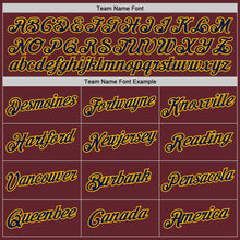 Load image into Gallery viewer, Custom Burgundy Navy-Gold Performance T-Shirt