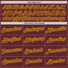 Load image into Gallery viewer, Custom Burgundy Burgundy-Gold Performance T-Shirt
