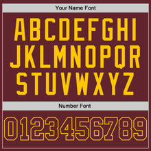 Load image into Gallery viewer, Custom Burgundy Burgundy-Gold Performance T-Shirt