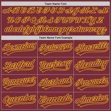 Load image into Gallery viewer, Custom Burgundy Yellow Authentic Baseball Jersey