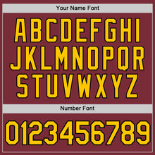 Load image into Gallery viewer, Custom Burgundy Yellow-Black Authentic Baseball Jersey