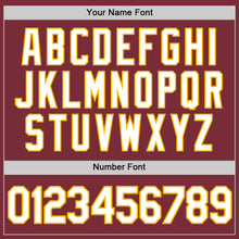 Load image into Gallery viewer, Custom Burgundy White-Gold Authentic Baseball Jersey