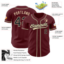 Load image into Gallery viewer, Custom Burgundy Black-City Cream Authentic Baseball Jersey