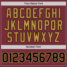 Load image into Gallery viewer, Custom Burgundy Black-Old Gold Authentic Baseball Jersey