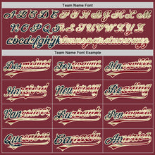 Load image into Gallery viewer, Custom Burgundy Vintage USA Flag-Cream Authentic Baseball Jersey