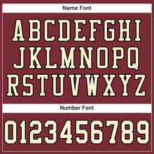 Load image into Gallery viewer, Custom Burgundy Cream-Black Mesh Authentic Football Jersey