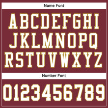Load image into Gallery viewer, Custom Burgundy White-Old Gold Mesh Authentic Football Jersey