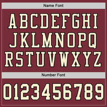 Load image into Gallery viewer, Custom Burgundy Cream-Black Mesh Authentic Football Jersey