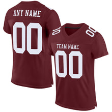 Load image into Gallery viewer, Custom Burgundy White Mesh Authentic Football Jersey