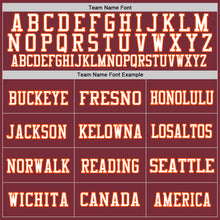 Load image into Gallery viewer, Custom Burgundy White-Orange Mesh Authentic Football Jersey