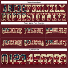 Load image into Gallery viewer, Custom Stitched Burgundy Vintage USA Flag City Cream-Black Football Pullover Sweatshirt Hoodie