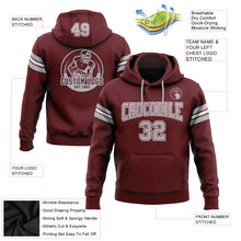 Load image into Gallery viewer, Custom Stitched Burgundy Gray-White Football Pullover Sweatshirt Hoodie