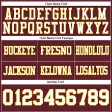 Load image into Gallery viewer, Custom Burgundy White-Gold Authentic Football Jersey