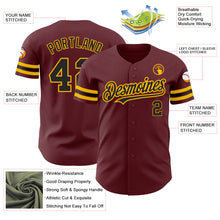 Load image into Gallery viewer, Custom Burgundy Black-Gold Authentic Baseball Jersey