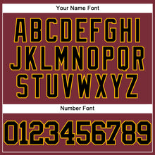 Load image into Gallery viewer, Custom Burgundy Black-Gold Authentic Baseball Jersey