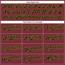 Load image into Gallery viewer, Custom Burgundy Black-Old Gold Authentic Baseball Jersey