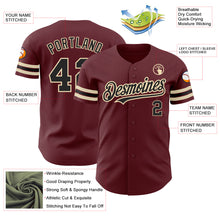 Load image into Gallery viewer, Custom Burgundy Black-City Cream Authentic Baseball Jersey